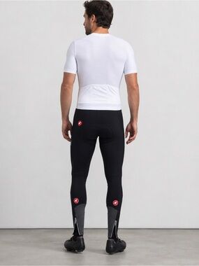 Pactimo Men’s Fleece Lined Cycling Tights Pants Black Full Length Zip Ankle Pock